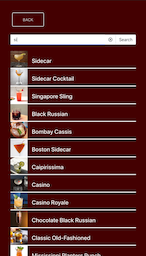 Screenshot of DrinkList